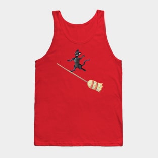 Broom Surfing Black Cat Tank Top